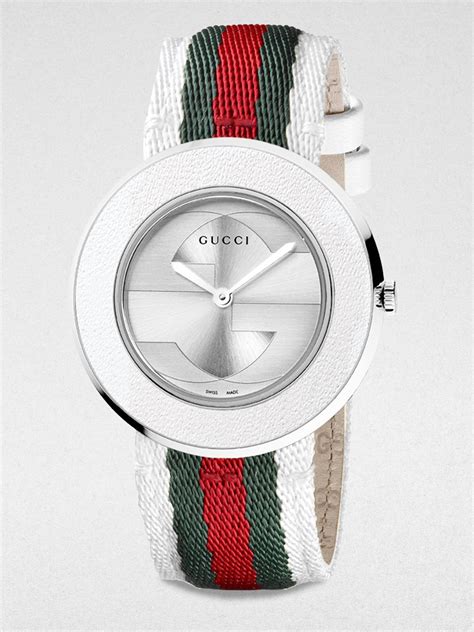 gucci watches white strap|Gucci watch straps for women.